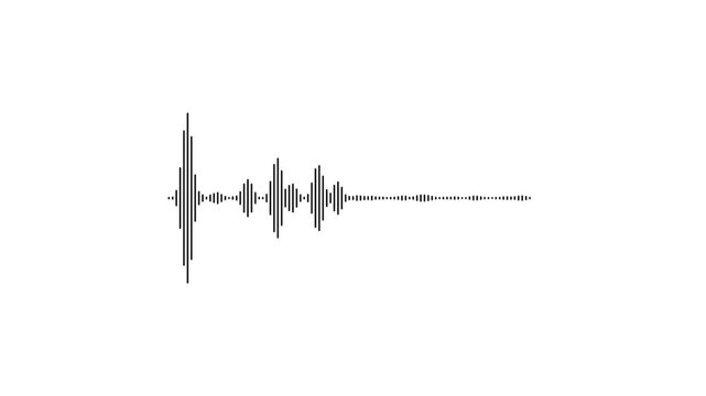 Abstract waves represent digital sound. Abstract audio waveform visual representation on white background for sound design