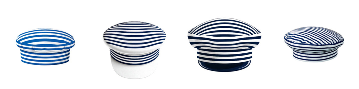 Sailor cap striped hat nautical style blue white marine fashion boat accessory summer clothing sailor costume sea travel coastal holiday nautical style striped sailor cap hat blue white pattern