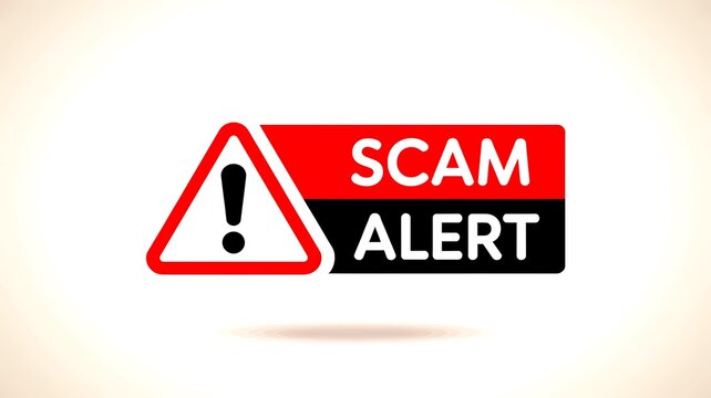 Scam alert, warning sign, scam warning, alert symbol, fraud alert