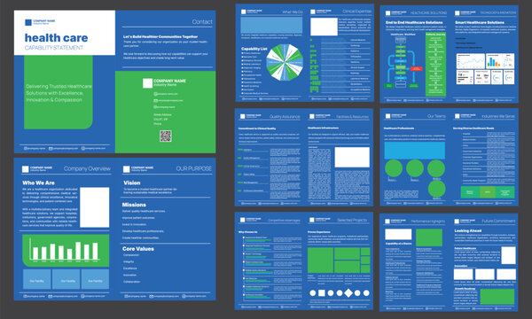 Healthcare Capability Statement Template | Corporate Profile | A4 Editable Vector