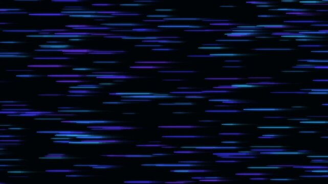 Fast-Paced Neon Light Streaks on Black | Dynamic Horizontal Motion Blur