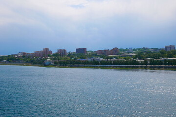 Fototapeta premium The city of Irkutsk in Siberia on the banks of the Angara River. A city in Siberia near Lake Baikal