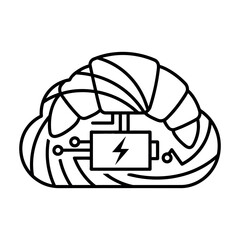 Fototapeta premium Cloud computing power and battery energy storage concept