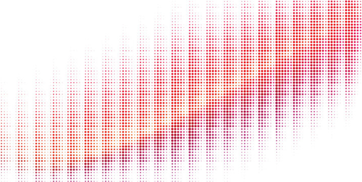 Dense matrix chart with red highlighted data points and grid lines Vector, illustration