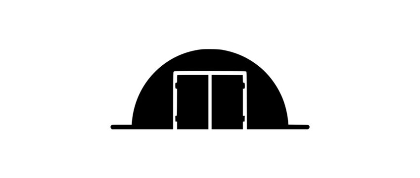 Hangar Warehouse Quonset Hut Silhouette Icon