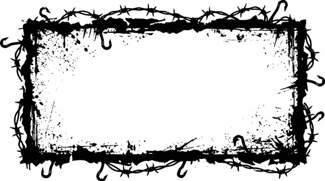 High-contrast black graphic L-shaped frame composed of intertwined bar