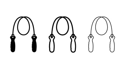 Jump rope icon set: solid, outline, and minimal designs for fitness enthusiasts © Markus