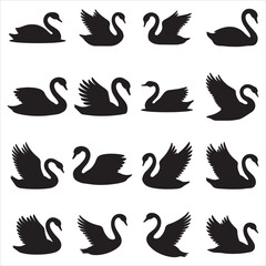 Fototapeta premium Swan Silhouette Clip Art