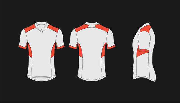 White Orange Minimal Athletic Sports Jersey Vector Template