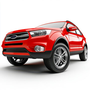 Red ford compact suv vehicle studio shot