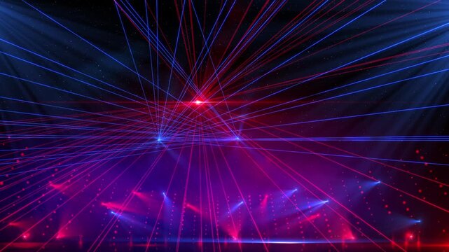 Red laser stage with flashlights. 