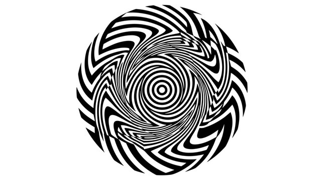 Abstract Black and White Optical Illusion Spiral Vortex