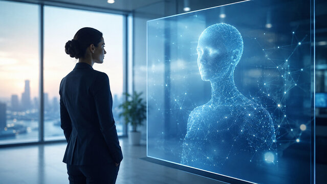 Human and AI collaboration concept
