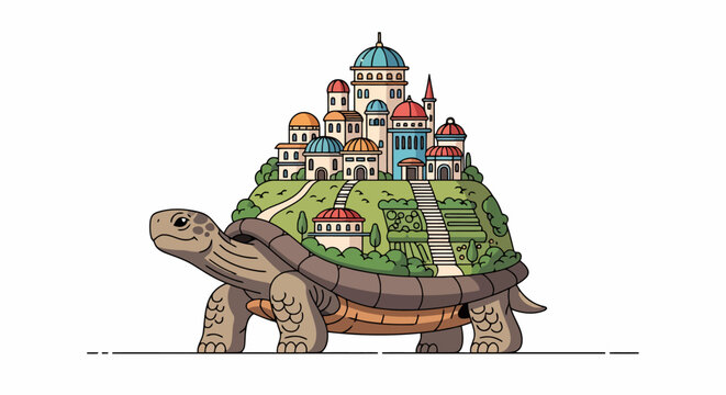 Fantasy City on a Giant Turtles Back.