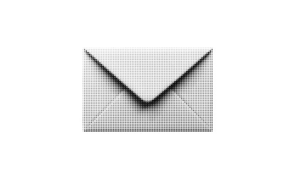Halftone closed letter in envelope. Half tone icon isolated on transparent background. Email document. Vector illustration