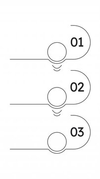 Education online sources minimalist empty infographic template animation. E learning system integration. Animated diagram blank design with 3 steps. Info graphic with options. HD video