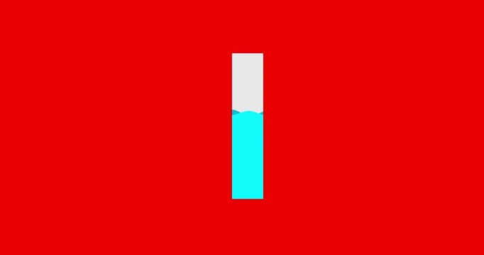 Bar graph chart waving up and down space blue highest redbox. Business cartoon animation statistic economy metaphor business backgound with percentage visualisation presentation element.
