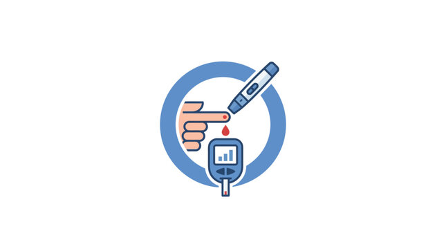 Blood Glucose Monitoring Vector Illustration