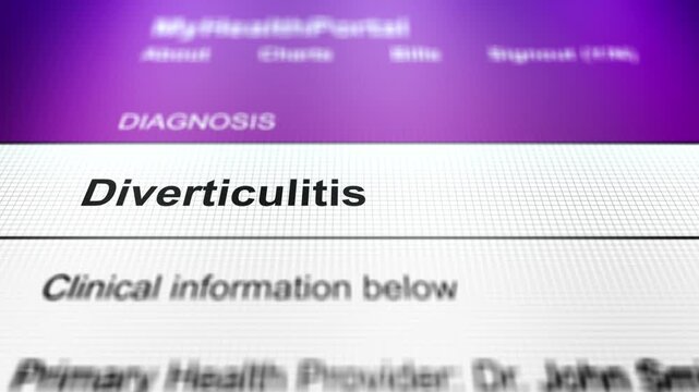 Generic Health Portal with Stomach Health Problem Diagnosis - Diverticulitis