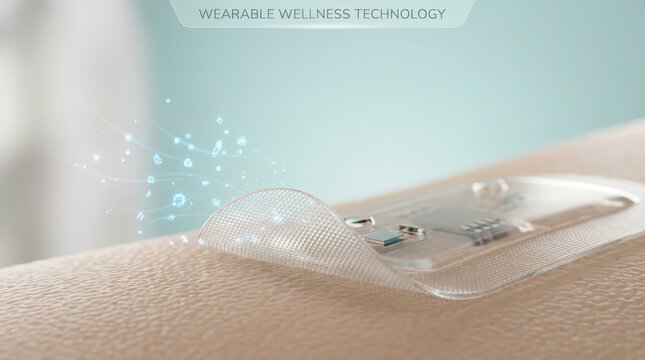 Wearable biosensor patch on skin for health monitoring