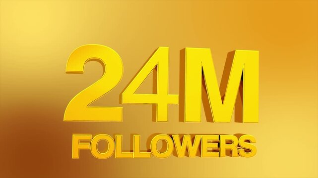 24 Million Followers Milestone Celebration Animation for Social Media 4K