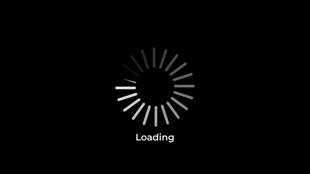 Minimal Circular Loading Spinner Animation on Black Background Loop.4k video