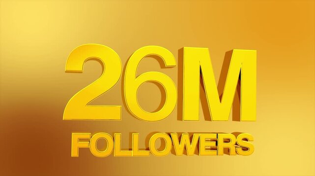 26 Million Followers Milestone Celebration Animation for Social Media 4K