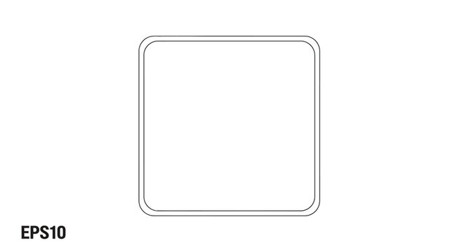 Rounded Square Frame Outline Vector Graphic