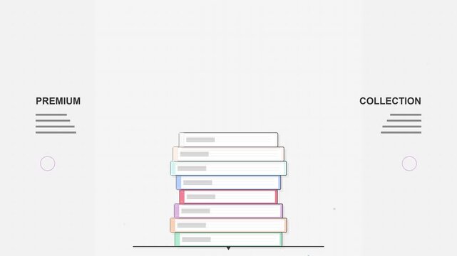 Stack of Books Transitioning in a Cinematic Motion Sequence for Educational and Academic Concepts