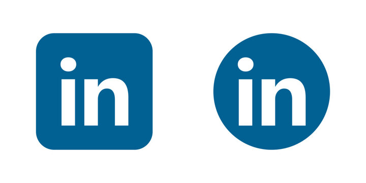 Professional networking business profile website logo icons in square and circle formats with linkedin professional business internet communicatio