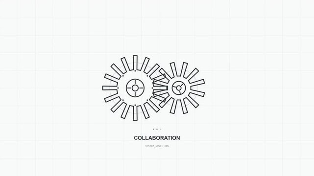 Rotating Interlocking Gears with Technology Background