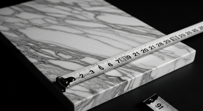 Marble Slab With Measuring Tape Inspection And Quality Control