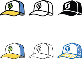 Fototapeta premium cap tennis mix player color icon vector. cap tennis player sign. isolated symbol