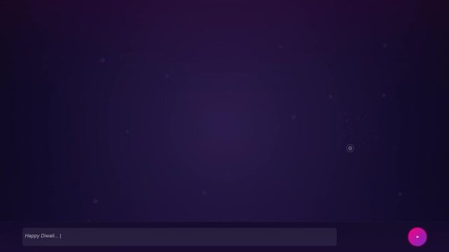 Digital chat notification appearing on a starry purple background