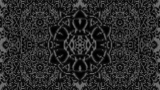 Gothic damask lace background, dark vintage floral pattern loop, black and grey ornamental kaleidoscope texture