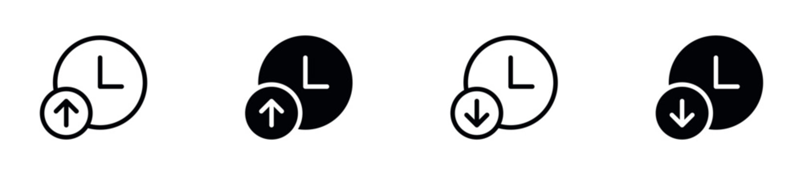 Uptime and Downtime Icon Set. System Availability, Service Status, Server Performance and Monitoring Symbols. Vector Illustration.