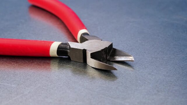 Electrical installation tools for the assembly of electrical equipment. Soft focus. Close-up.