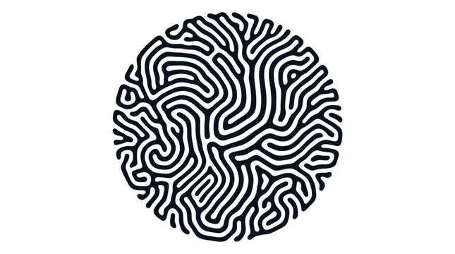 Abstract Organic Pattern Circle Black and White