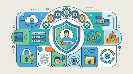 Digital Security Shield Icon Graphic Design. © Rambo