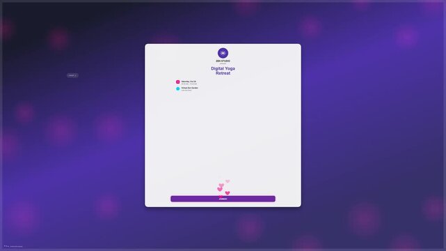 User interface login window on purple bokeh motion background