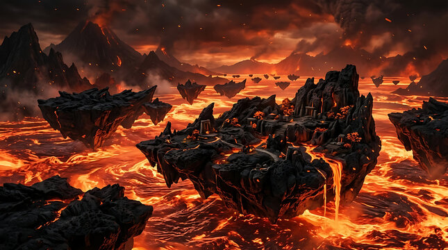 Volcanic fantasy landscape with floating basalt rocks over molten lava scene-2551a4ec-5b93-4577-8bf7-d06cc88c87a3_202607041924