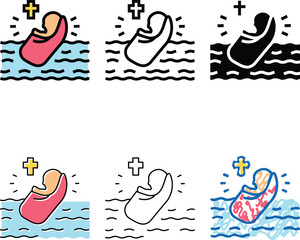 Obraz premium baptism christianity color icon vector. baptism christianity sign. isolated symbol styles