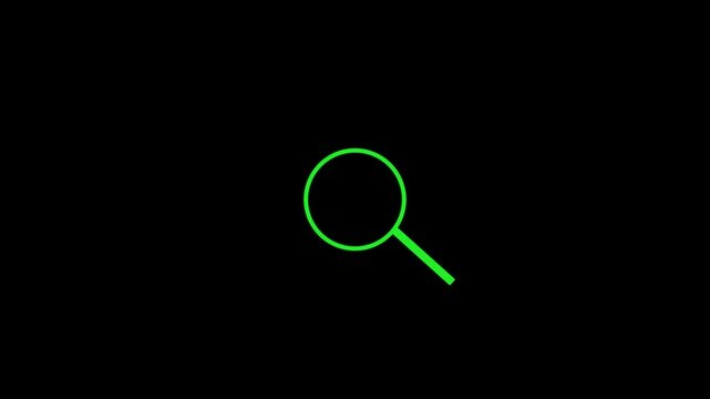 Animated Search Icon UI Motion Graphic with Glow