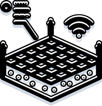 Smart mat system featuring integrated pressure sensors and wi fi connectivity, enabling internet of things integration for advanced monitoring and data collection in a digital environment