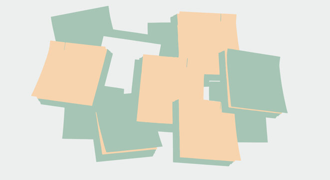 Abstract sticky notes arrangement with shadows for reminders and planning