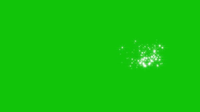 Glitter sparkles twinkle stars line and twinkle sparkle stars animation, cartoon doodle sparkles, star sparkle vector doodles, glowing light effect in seamless chroma key green screen video 4K