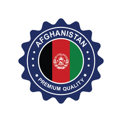 Fototapeta premium Afghanistan Premium Quality Badge with National Flag