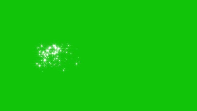 Glitter sparkles twinkle stars line and twinkle sparkle stars animation, cartoon doodle sparkles, star sparkle vector doodles, glowing light effect in seamless chroma key green screen video 4K