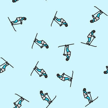 skiing winter sport vector seamless pattern skiing winter sport sign illustration