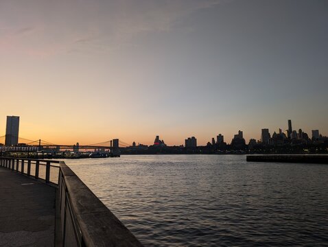 sunset over the river